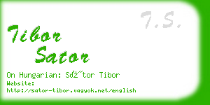 tibor sator business card